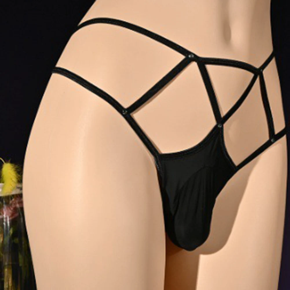 

Трусы-танга мужские эротические, пикантное нижнее белье с карманом для трусов-танга, ажурные Т-образные трусы для геев, соблазнительное нижнее белье