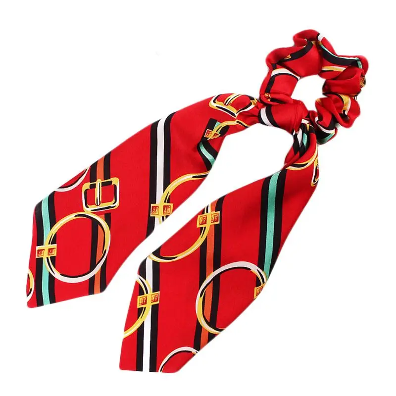 

W0YA богемные женские резинки из искусственного шелка Длинная лента с бантом шарф повязка для волос винтажный Snak