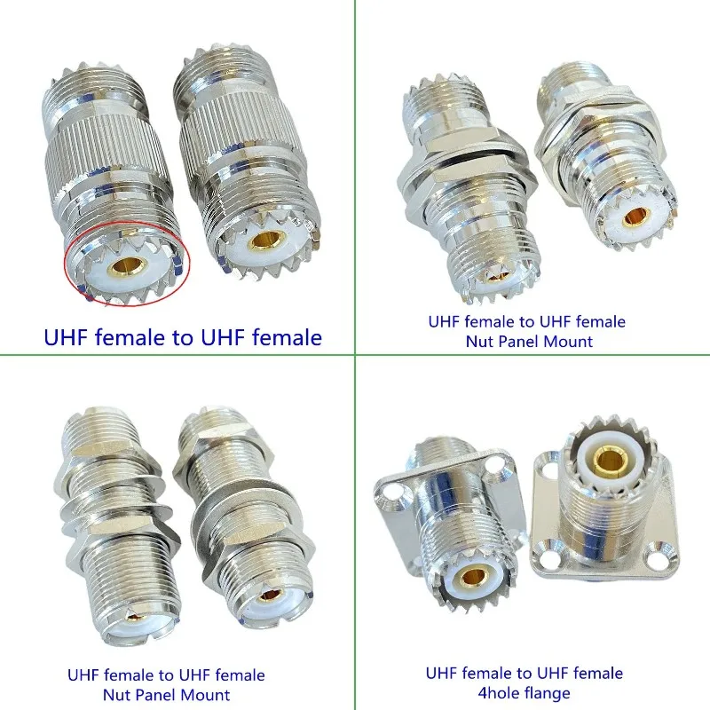 

SL16 UHF SO239 Female Jack To SO239 UHF Female Nut Bulkhead Panel Mount Connector 4hole Flange Bullkhead RF Fast Delivery Brass