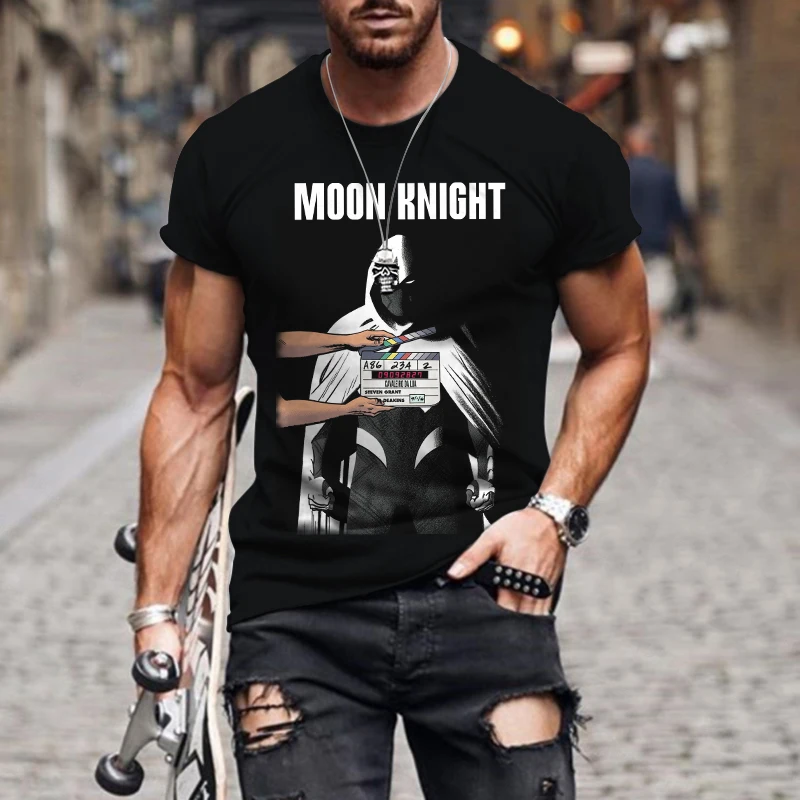 

Summer 2022 fashion men's/women's 3D printing moon knight personality pattern T-shirt street personality trend all-match loose o