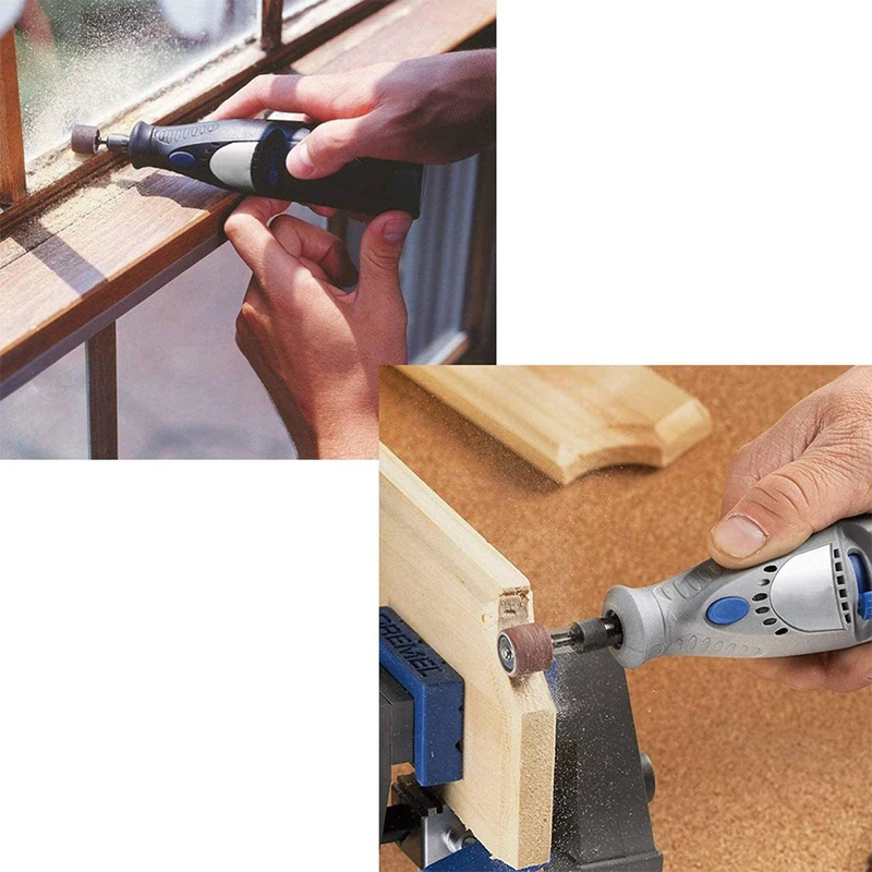

338 Pcs Sanding Drum Kit, Including 329 Pcs Sanding Belts And 9 Pcs Drum 1/2 Inch, 3/8 Inch, 1/4 Inch Mandrel For Dremel