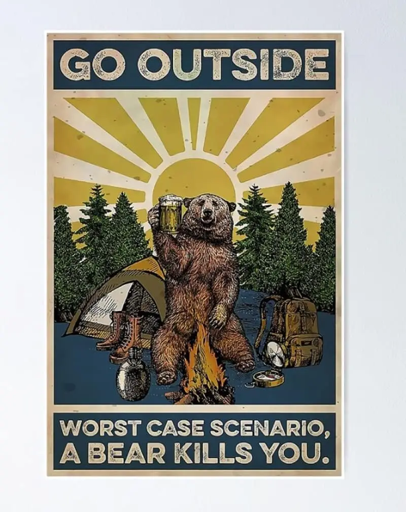 Go Outsde Worst Cse Scero Ber Klls You Retro Metl Tn Sgn Vntge lumnum для домашнего кофе Wll Decor 8x12 nch