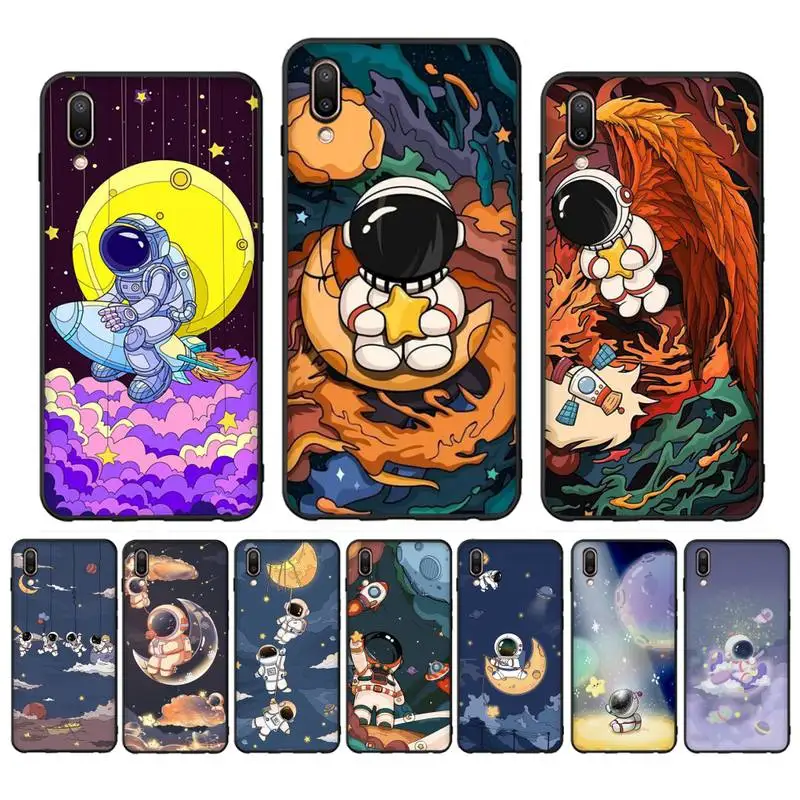 

Cute Astronaut Phone Case for Vivo Y91C Y11 17 19 17 67 81 Oppo A9 2020 Realme c3