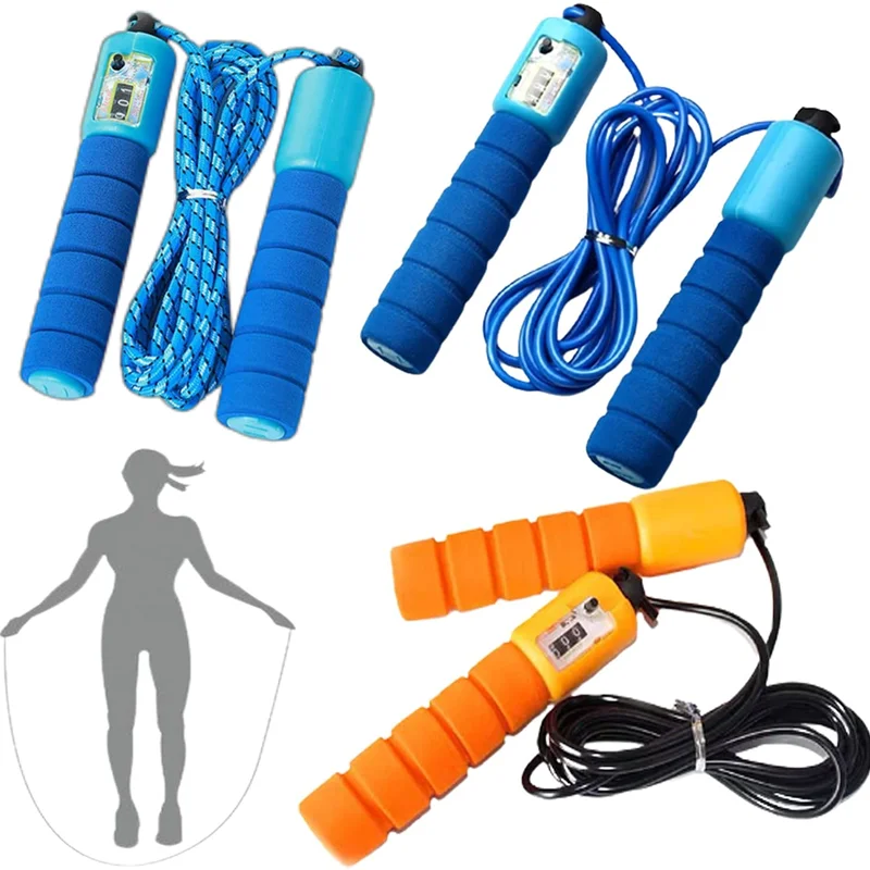 

Soft Sponge Rope Skipping W/ Counting Adjustable Tangle Free Cotton Jump Rope Speed Jumping Training Lose Weight for Aldult Kid