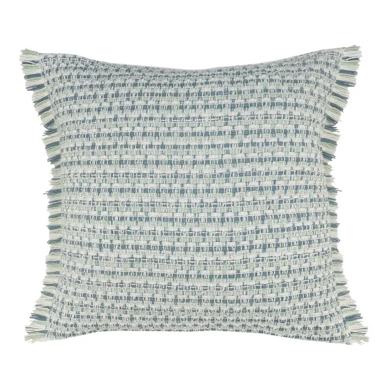 

Coastal Fringed Indoor/Outdoor Throw Pillow, 24" Square, Blue / Green