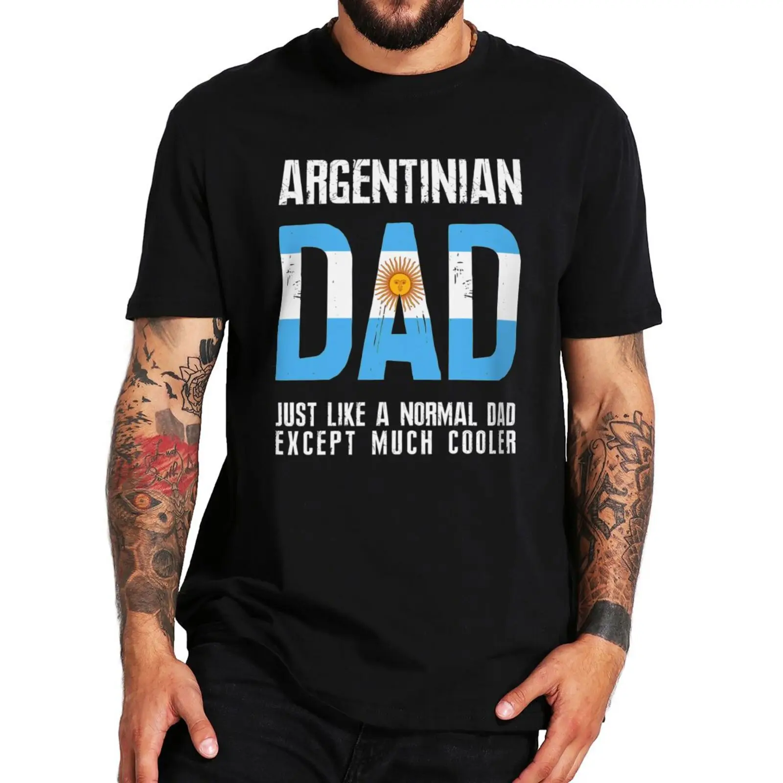 

Argentinian Dad Like Normal Except Cooler T Shirt Retro Argentina Flag Fatehr Day Gift Tops Casual 100% Cotton O-neck T-shirts