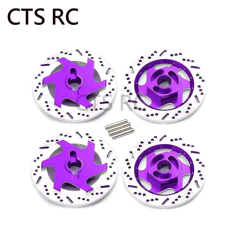 Радиоуправляемая машина 4 шт. Kotak Pelek Roda Rem Cakram Logam Adapter Hex для 1/10 Suku Cadang Mobil Rc On-Road Balap