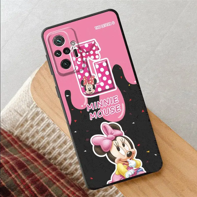 Чехол для телефона Disney Minnie Pink Letters G-L Xiaomi Redmi Note 7 8 T S 10 11 12 Pro Note12ProPlus 13 Note13ProPlus