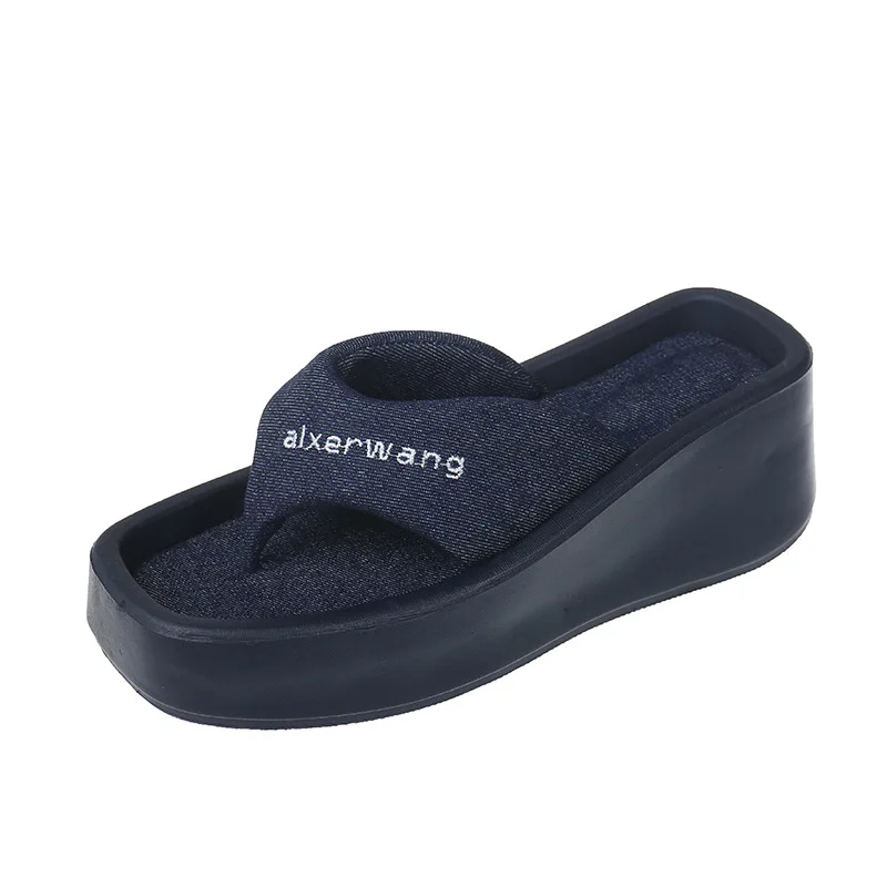 FAFA Thick Bottom Slippers Female Summer Wear 2023 New Slope With Flip-flops Muffin Bottom Clip Feet Beach Cool Fashion Slippers