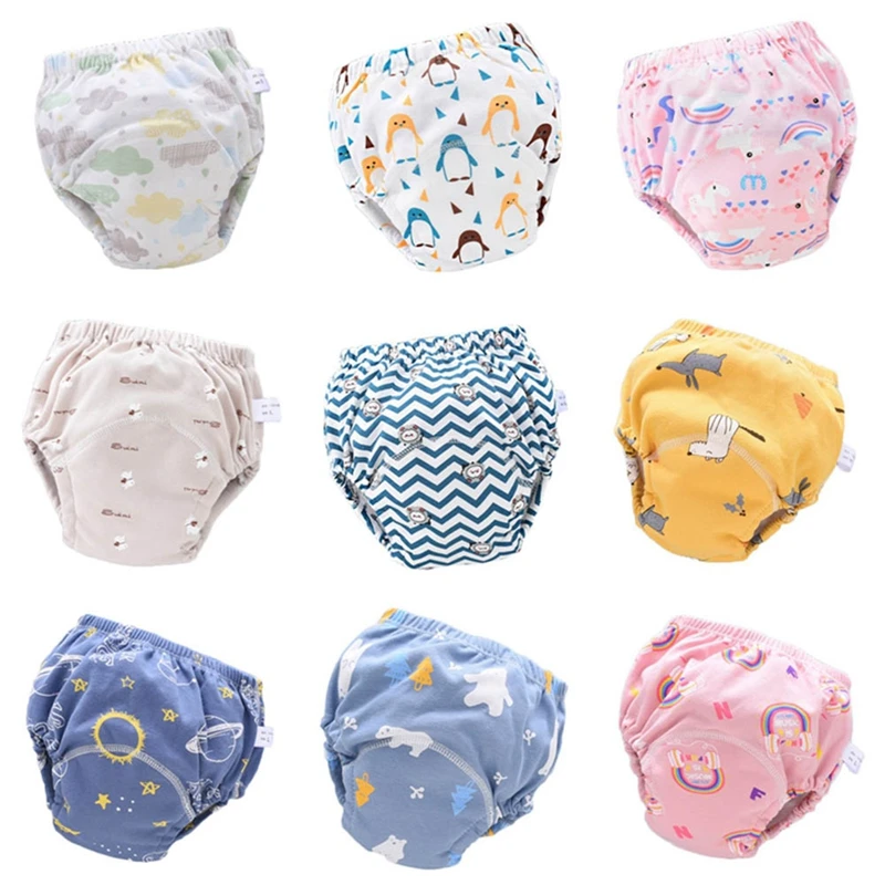 

6 Layer Waterproof Reusable Cotton Baby Training Pants Infant Shorts Underwear Cloth Baby Diaper Nappies Panties Nappy Changing