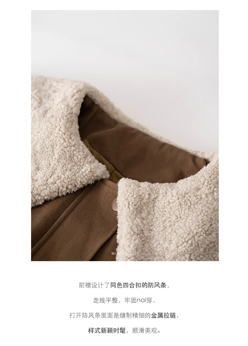 New Women's Jacket Big Hair Collar Work Cotton Clothing Female Winter Loose Hundred Take Waist Small Child Cotton Coat Jacket