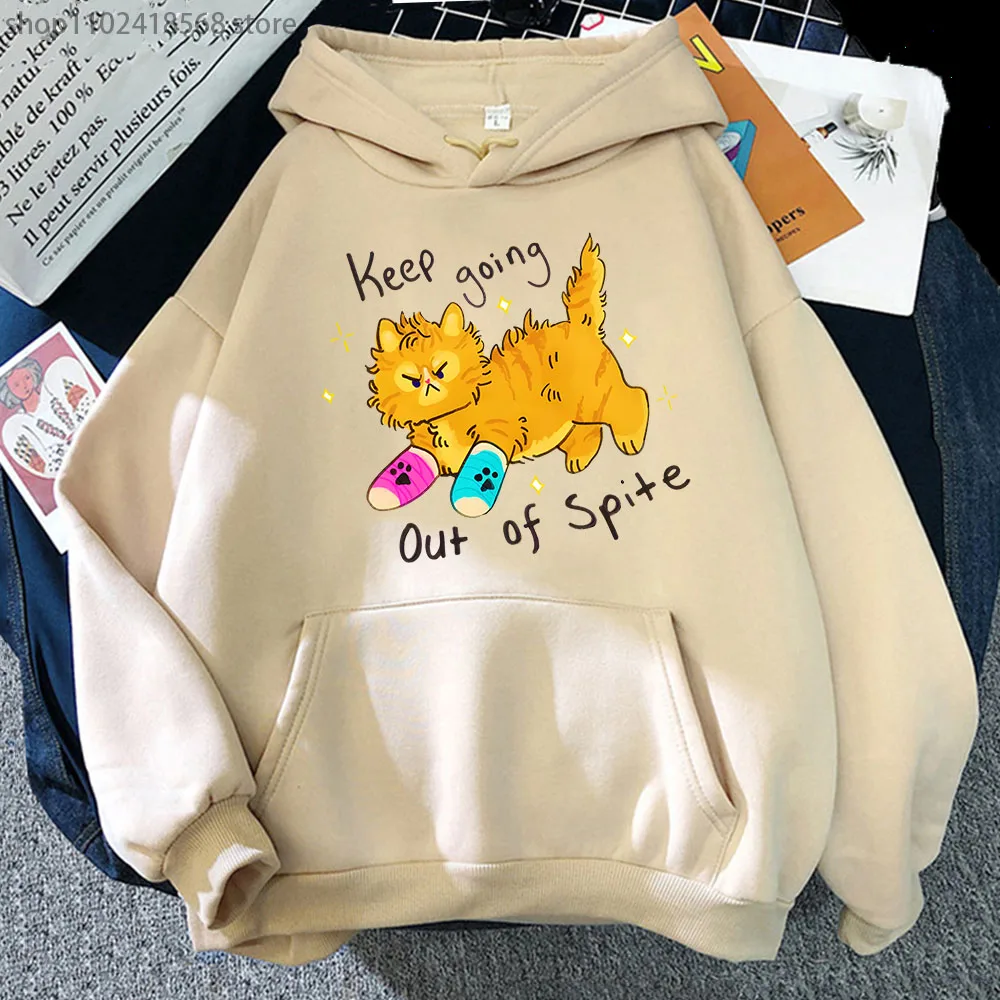 

Keep Going Out of Spite Hoodies for Men Kawaii tater tot Clothes New TV Series Fans Pullover Unisex Streetwear Top y2k Sudadera