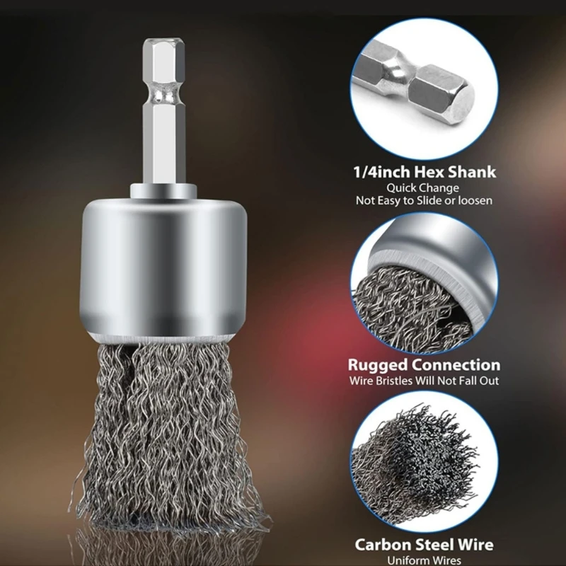 6 шт. проволочная щетка для набора сверл колесная чашечная набор кистей ручек