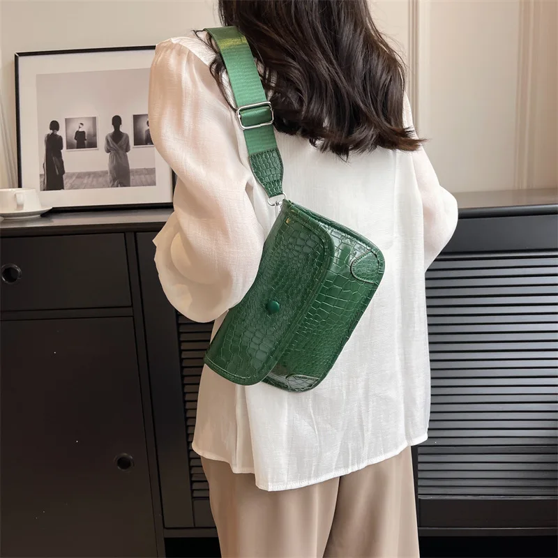 Texture Lychee Patterned PU Chest Bag Waistpack Fashion Single-shoulder Crossbody Bags Commute Mobile Phone Key Portable Storage