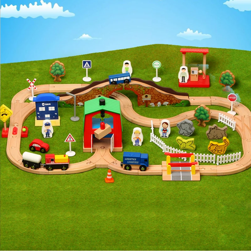 68 шт. детский строительный блок совместимый с деревянной дорожкой