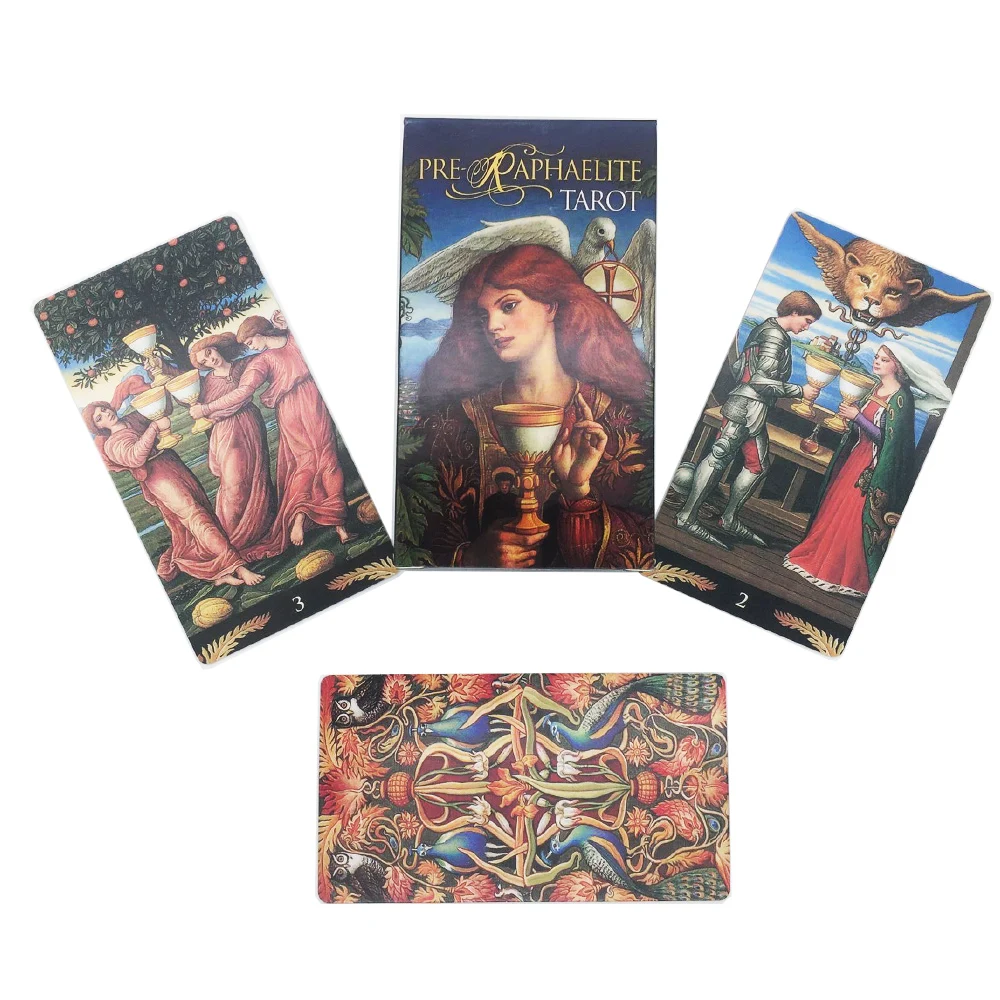 

78 Cards Pre Raphaelite Tarot Cards Game Full English Friends Party Board Tarot Game Divination Fate Card