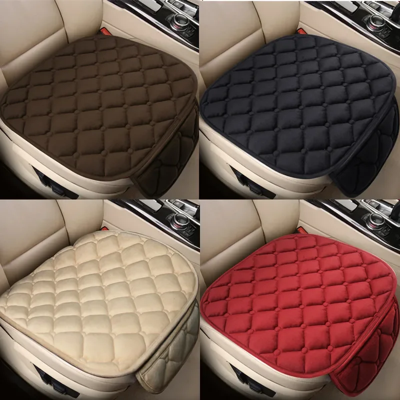 

2pcs Winter supplies new short plush car seat diamond thick warm velvet strap-free car accessories