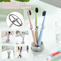 toothbrush holder toothpaste stand shelves stainless steel bathroom organizer freestand stationery makeup brush kitchen storage