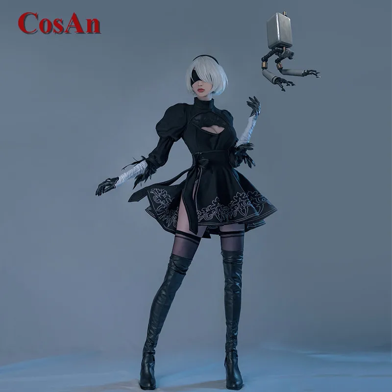 

CosAn Hot Game NieR : Automata 2B Cosplay Costume Gorgeous Black Uniform Dress Female Activity Party Role Play Clothing