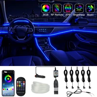 5in1 6m rgb car atmosphere interior light with app music control rgr car interior light led fiber optic strip auto ambient lamps