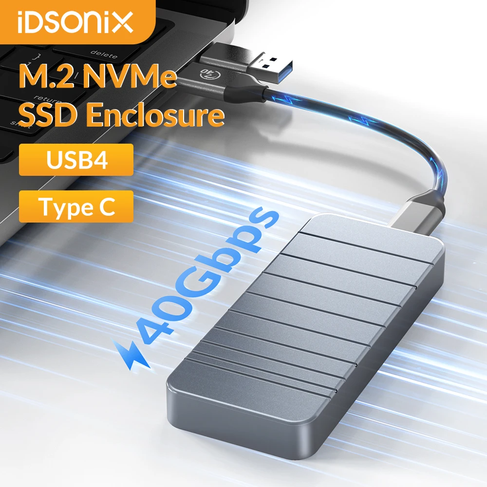 

Адаптер для SSD-накопителя iDsonix 40 Гбит/с M.2 NVMe PCIe [PCIe 4,0] NVMe на USB 4,0, совместимый с корпусом Thunderbolt 3/4 NVMe