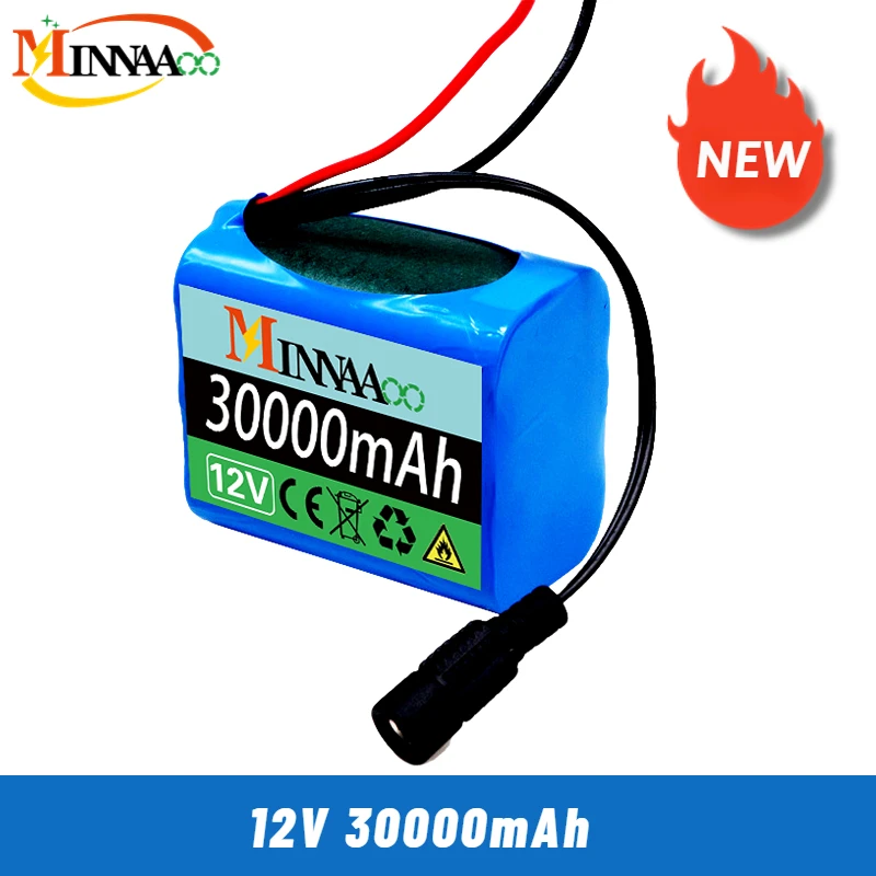 

New Original 12V 30Ah 30000mAh 18650 Rechargeable Batteries 12V With BMS Lithium Battery Protection Plate + 12.6V Charger
