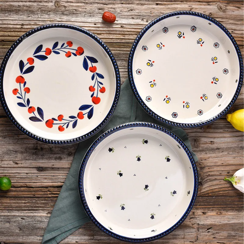 

New Arrival Round Deep Plate Ceramic Baking Pans For Cheese Rice Use For Microwave Oven Non-stick Baking Pan Kitchen Too
