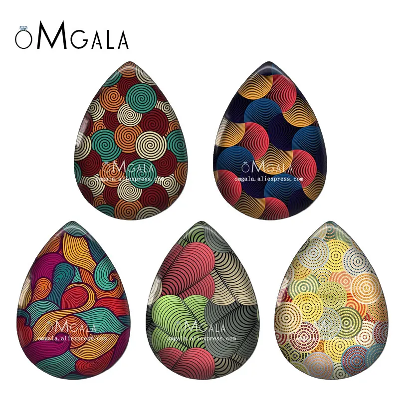 

Colorful Rotating Geometric Patterns 13x18/18x25mm Photo Glass Cabochon Flat Back For DIY Jewelry Making Findings