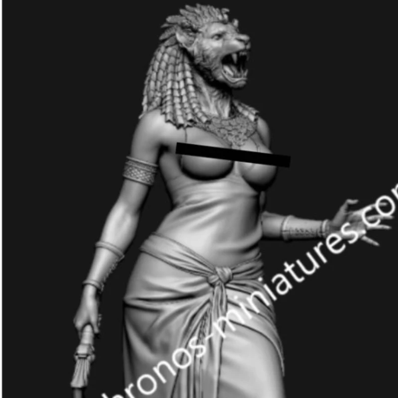 

1/24 Scale Resin Figure Model Kit Fantasy World Egyptian Goddess Sekhmet Miniature Figure Unassembled Unpainted DIY Toy