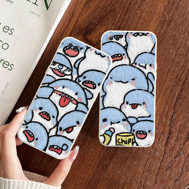 

Cartoon Cute Shark Case for IPhone 14 13 12 11 Pro Max Mini Silicone Shockproof Soft Cover for IPhone XR XS X 7 8 Plus SE2020