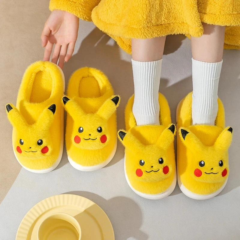 

Тапочки женские зимние теплые с героями мультфильмов, Нескользящие, для детей и взрослых