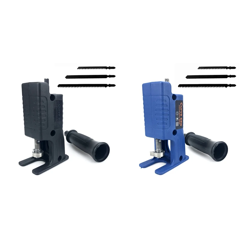 

Electric Drill Modified Electric Jigsaw Cutter Machine Attachment With Blades Blue