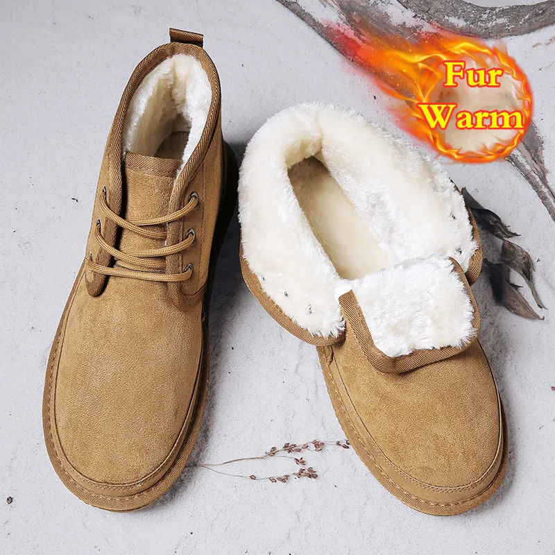 Роскошные зимние мужские ботинки плюшевые меховые очень теплые военные