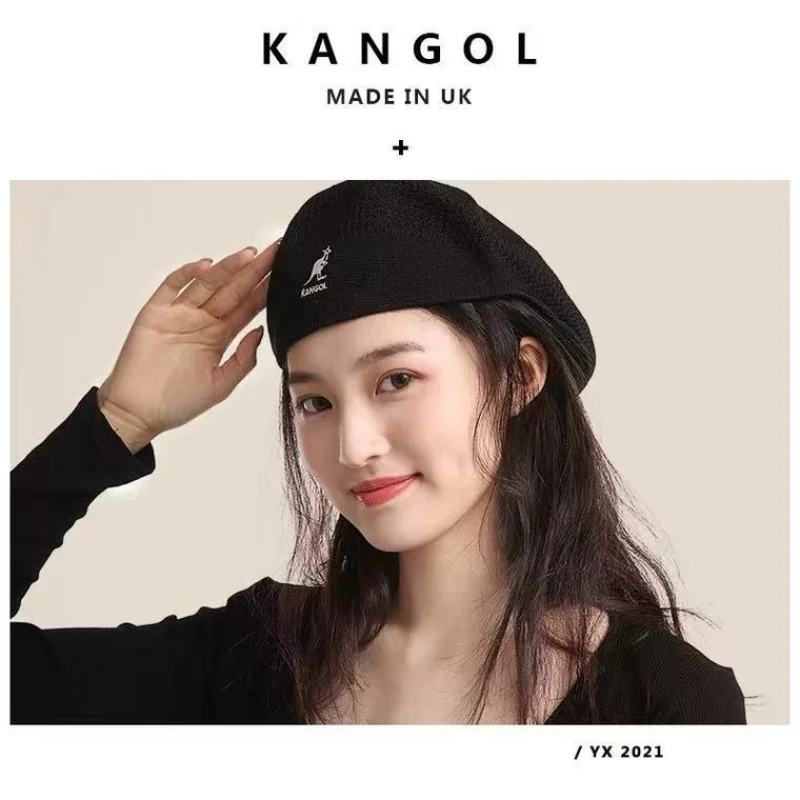 

Original Kangol Brand Hat Kangaroo Beret for Women British Retro Thin Mesh Artist Hats for Men Women Autumn and Winter Berets