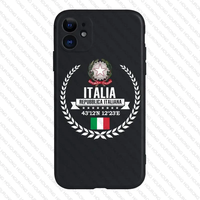 Чехол с изображением герба Италии флага карты для iPhone 13 12 11 X XS XR 7 8 6S SE Plus Pro Max Mini 2022