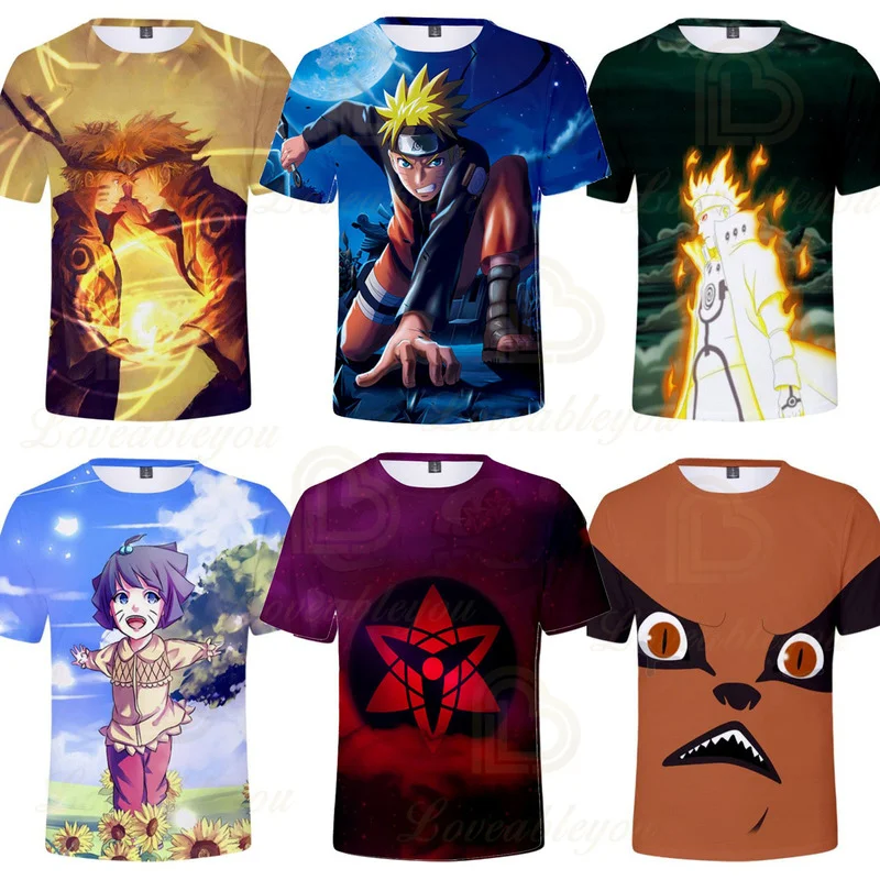 

Naruto 2022 New Theme Top Fashion Cartoon Anime Cool Boys and Girls T-shirt Anime 3D T Shirt Boy Streetwear Summer Clothing