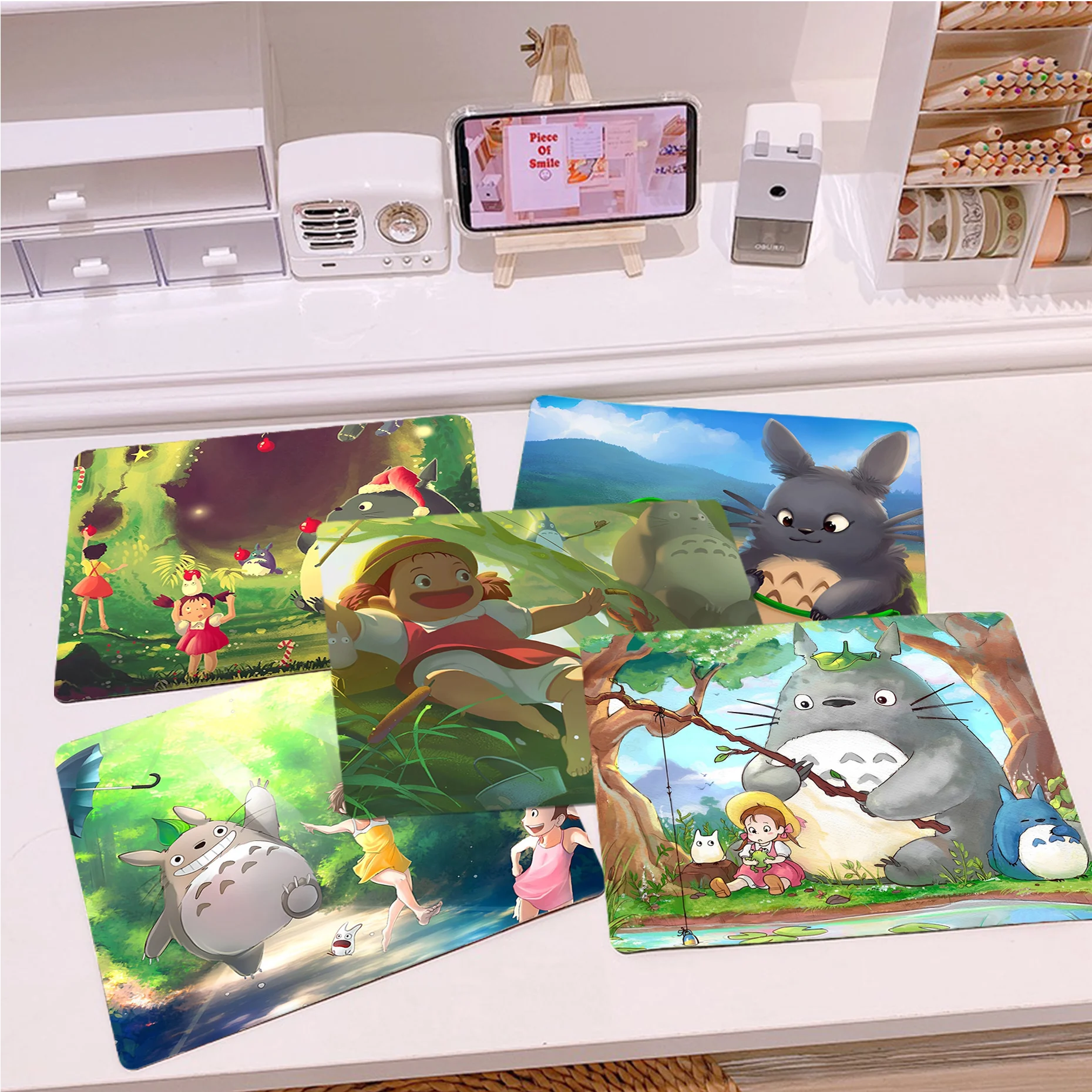 

Spirited Away Totoro Mousepad Small Office Computer Desk Mat Table Keyboard Big Mouse Pad Laptop Cushion Deskpad Home Decor