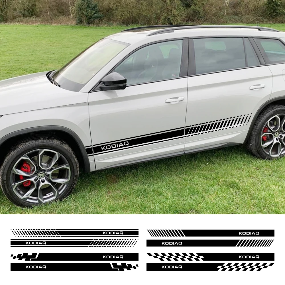 2 шт. Стильные наклейки на дверь автомобиля Skoda Kodiaq RS VRS GT