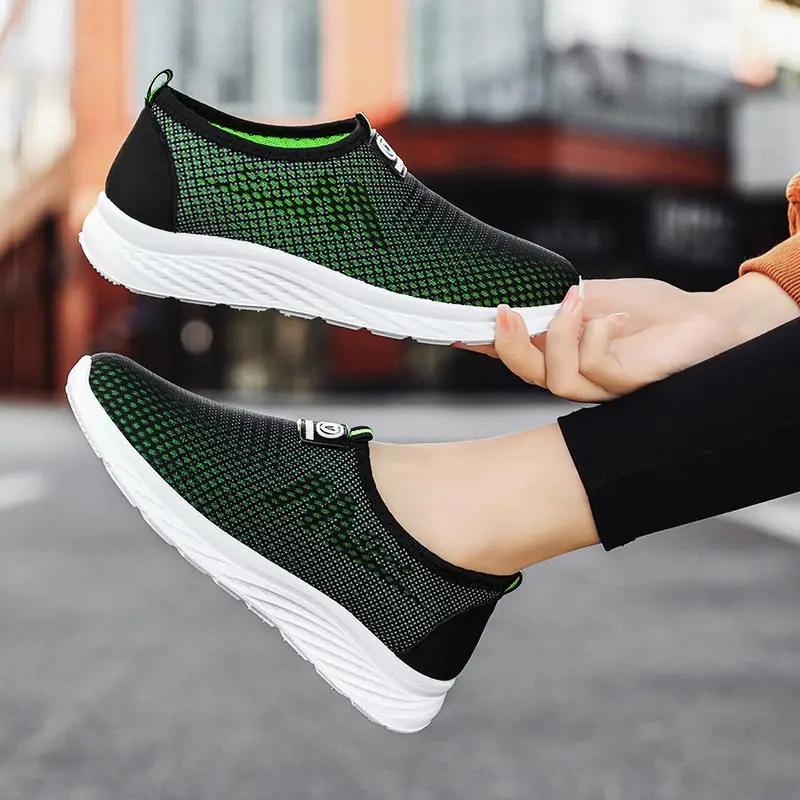 

Running Woman Slip-On Wedge Sneakers Woman Sports Large Measurements White Sneakers Runing Sport Shoes 37 Tennis