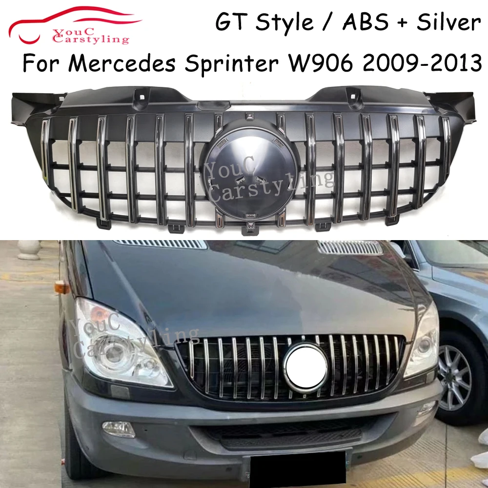 W906 GT стиль передний бампер Гриль для Mercedes Benz 2500 3500 2009-2013 фургон facelift Racing решетка