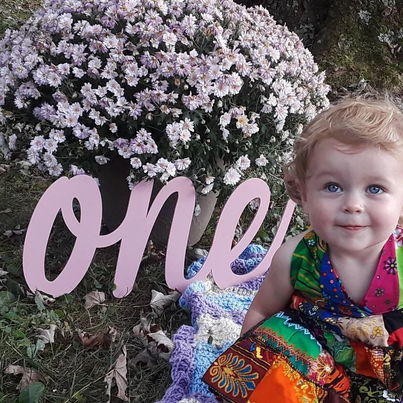 Фотореквизит на второй день рождения Фотосессия для младенцев Деревянная