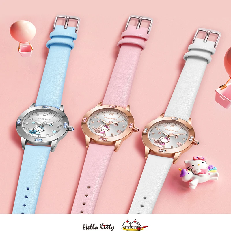 

SanrioKawaii Cartoon Anime Cinnamoroll Hello Kitty A Variety of Styles Junior High School Girls Waterproof Luminous Analog Watch