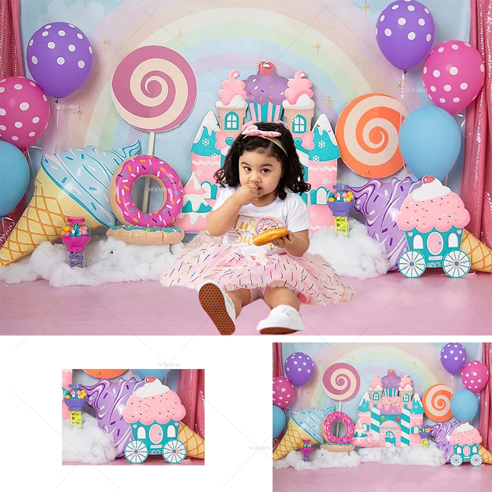 

Милый мороженое леденец фотография Радужный замок девушка портрет фото фон для фотостудии