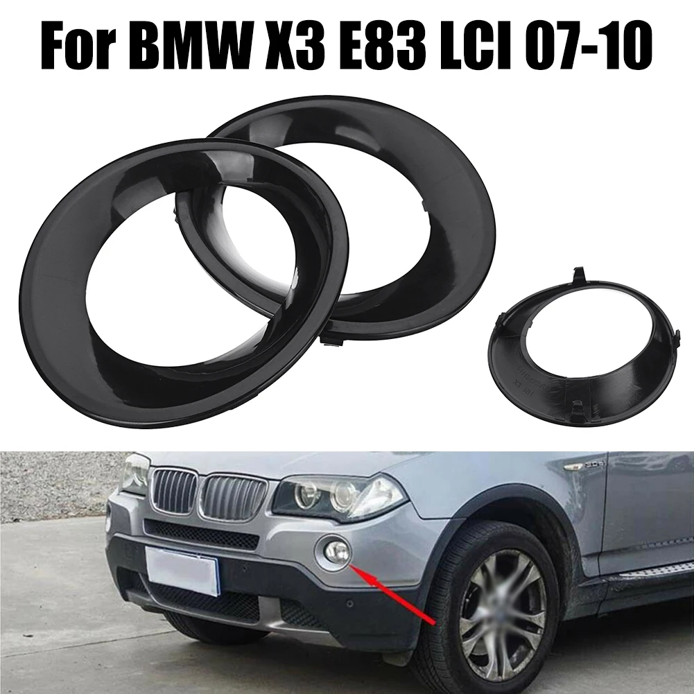 

2x Fog Light Lamps Cover Trim Primed For BMW X3 E83 LCI 07-10 51113423789 Black Front Bumper Fog Light Frame Car Accessories