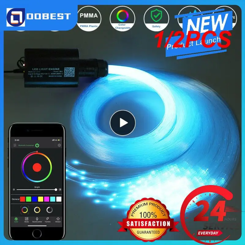 

1/2PCS RGBW Sensory Fiber Optic Light app Control Sparkle Flash Point Fibers4M for Bar Lighting Kds Toys