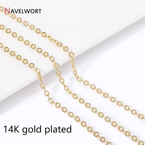 Золотая цепочка из латуни NAVELWORT 1.2/1.6/2 мм для изготовления украшений