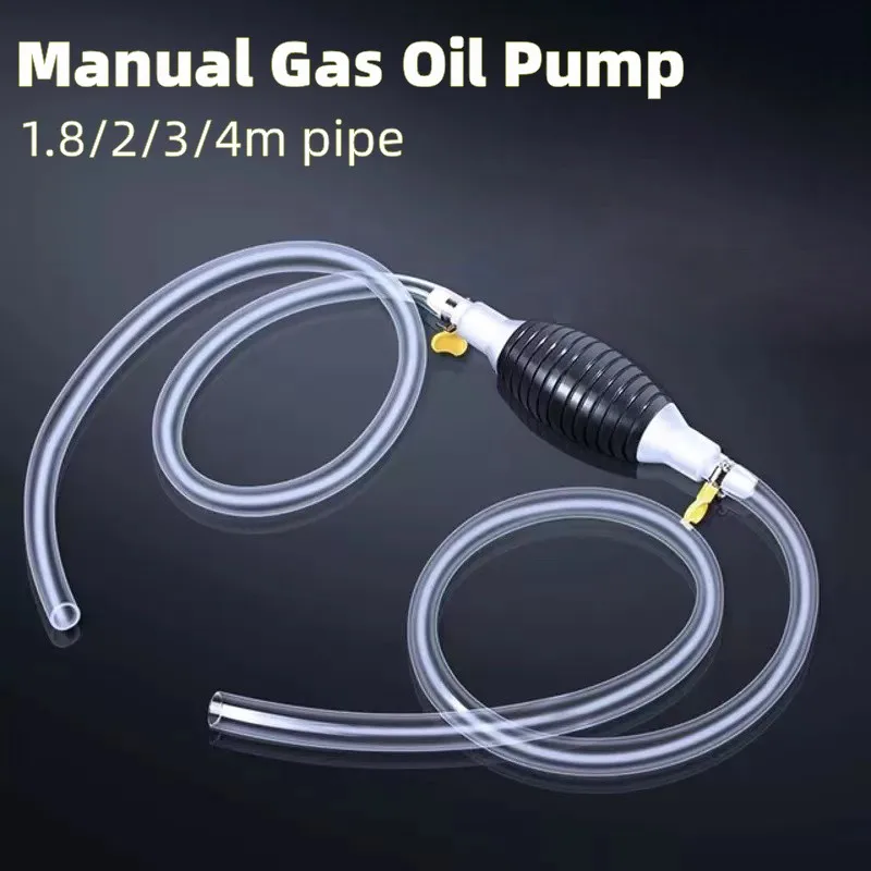 

4/3/2/1.8M Durable Car Fuel Pump Hand Suction Pipe Pump for Water Liquid Petrol Fuel Gasoline Oil Tuning Car Universal