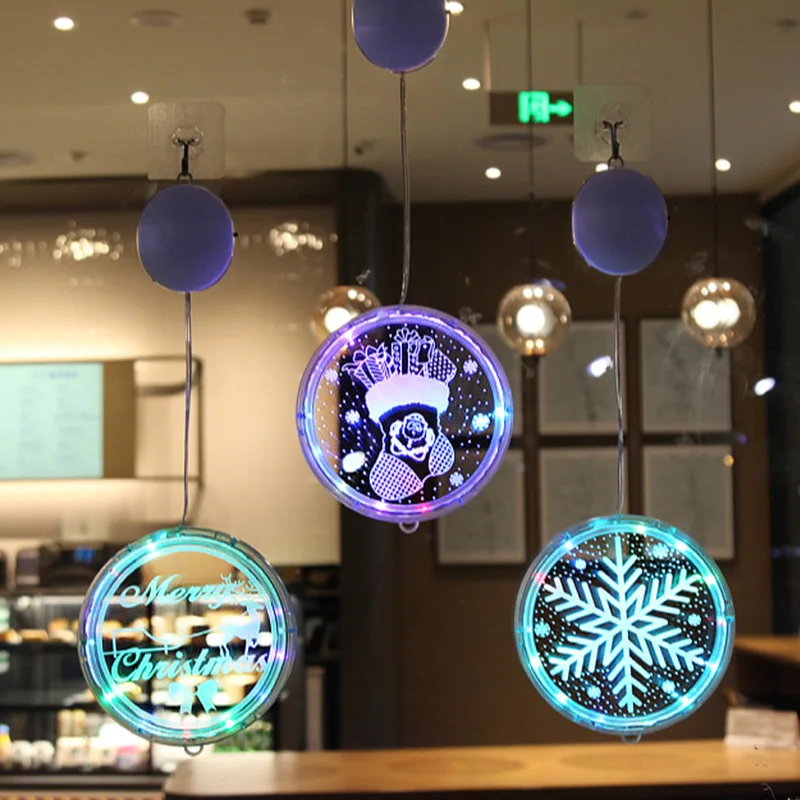 

Рождественские украшения для дома 2023, новогодний подарок, акриловая светодиодная подвесная гирлянда «Санта»