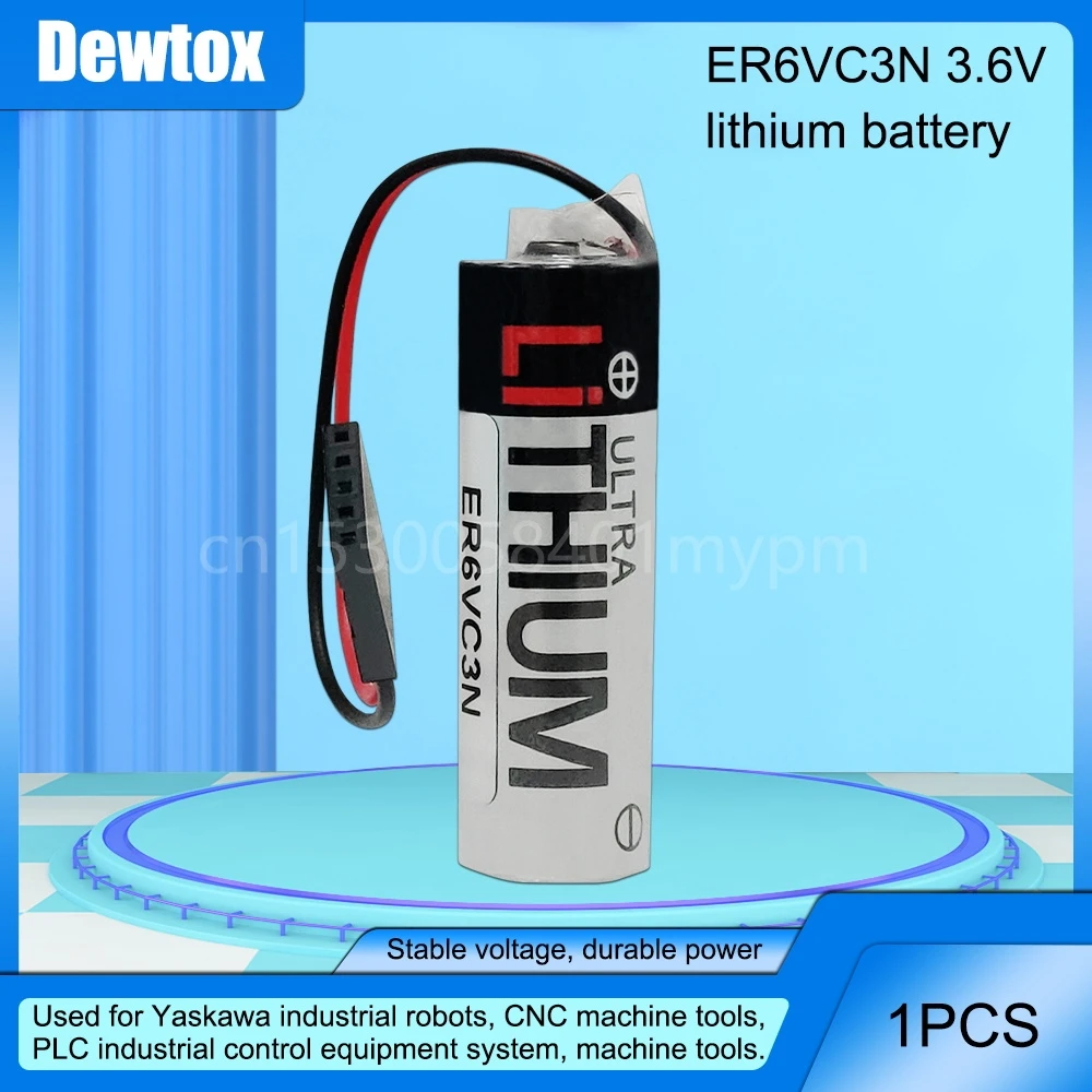 

1 шт., 3,6 В, 2000 мАч, ER6VC3N, ER6V для Yaskawa, специальный ПЛК, ЧПУ, Lilithium аккумулятор + черная вилка JAE, 5 отверстий, 2 провода