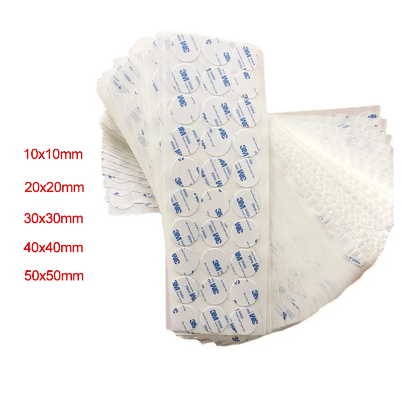 100pcs Adhesive Tape 3M Double-Sided Super Glue Self-Adhesive Film Round Ultra Thin High Adhesive Cotton for Arts Crafts Sticker